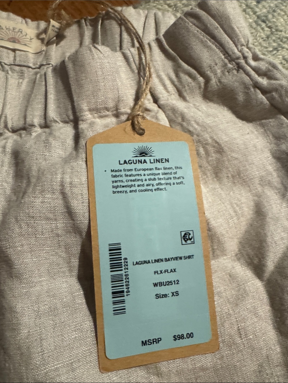 Women XS brand new  Linen Blend Elastic Waist Shorts - Light Beige - Picture 2 of 4